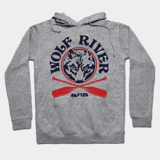 Retro Vintage Wolf River Rafting Hoodie by StudioPM71